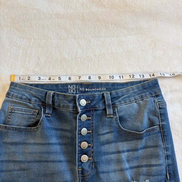 No Boundaries Womens Distressed High-Rise Skinny Jeans Junior Size 11 - Picture 11 of 14